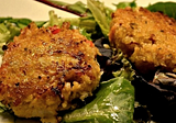 Deviled Crab Cakes on Mixed Greens with Ginger-Citrus Vinaigrette — Side Dish