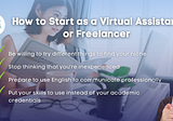 How to Start as a Virtual Assistant or Freelancer