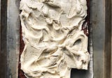 Tahini Banana Snack Cake with Brown Butter Cream Cheese Frosting