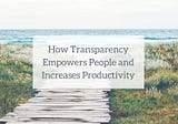 How Transparency Empowers People and Increases Productivity