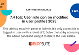 7.4 Lab: User role can be modified in user profile | 2023