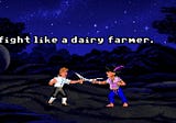 The Secret of Monkey Island has the perfect combat system