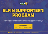 Become an Elfin OG: Join the Elfin Supporter’s Program!