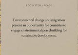 Environmental Peacebuilding for a Planet on the Move