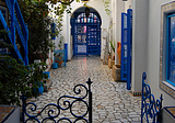 Lovely courtyard in Sidi Bou Said, Tunisia