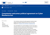 歐盟《Cyber Resilience Act》達成最終協議