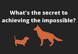 What’s the secret to achieving the impossible?