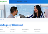 Data Engineer (Discovery) by Tokopedia