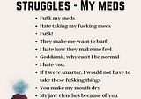 One of my daily struggles — My meds