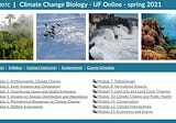 Courses on climate change at UF for spring 2021