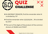 60-second math challenge| Find the remainders