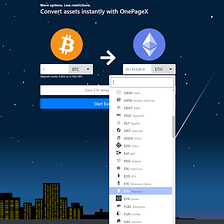 OnePageX — Simple Crypto Conversion