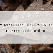 How Successful Sales Teams Use Content Curation