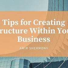 Amir Shemony Shares Tips for Creating Structure Within Your Business