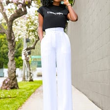 Eternal Glory Tee + White High Waist Pants