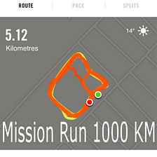 Mission Run 1000+ KM in 365 days — 5/1000 KM Done