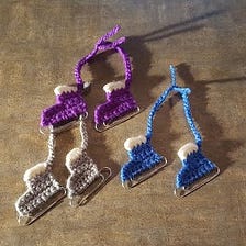 Crochet Pattern: Ice Skates Ornament