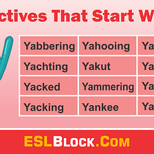 Adjectives That Start With Y