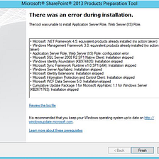 SharePoint 2013 PreRequisite Installer Failing — Unable to Install IIS