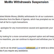 Bank of Uganda On/off Ramp Ban Takes Effect With Yellow Card Suspending Momo Withdrawals — Hive