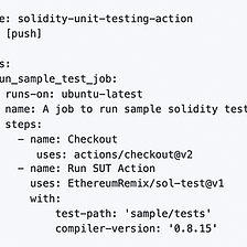 Solidity Unit Tests via a GitHub Action