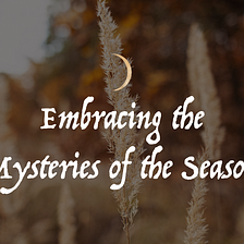 Transitioning to the Dark Half: Embracing the Mysteries of the Season