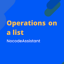 Operations on a list