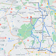 Schematic Mapping of Shopping places in Delhi