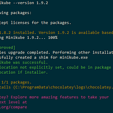 Upgrading to minikube v1.9.2 on Windows 10