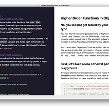 Higher Order Functions in Objective-C