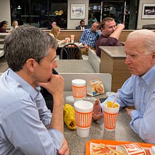 I’m voting for Joe Biden today in the Texas primary because he can beat Donald Trump; because…