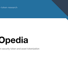 [Security token report] STOpedia by Decipher!