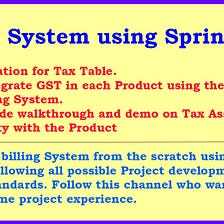 Billing System using Spring Boot Generic JpaRepository fix and Generic Code  Generator, by Suresh