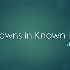 #1 Unknowns in Known HTML
