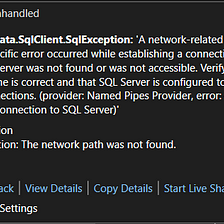 Fixing the Microsoft.Data.SqlClient.SqlException in my ASP.NET Application