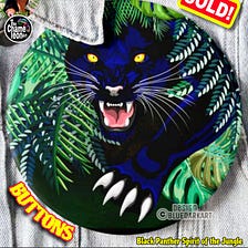 Black Panther Spirit of the Jungle, design Copyright BluedarkArt TheChameleonArt ● Buttons…