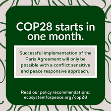 Peace@COP28: Recommendations for accelerating climate action in communities affected by conflict