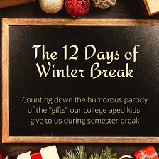 The Humorous 12 Days of Winter Break When You Have College Aged Children