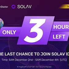 ⌛Announcement: IDO of SOLAV will come in the next 30 minutes 🚀