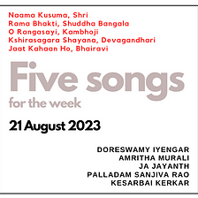 Five songs for the week — 6