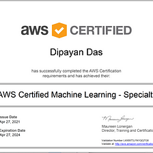 Journey towards AWS Certified Machine Learning Specialty (MLS-C01) Certification