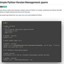 Python Versions Management With pyenv