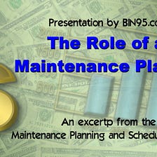 The Role of a Maintenance Planner