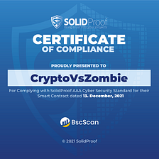 Another Audit done — Certified by SOLIDPROOF! 🤩