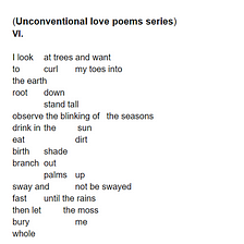 VI. (Unconventional love poem series)