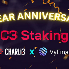 Charli3 C3 Token Staking Live on VyFi