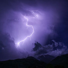 Brilliant Lightning with Fiery Bolts Light Up the Sky