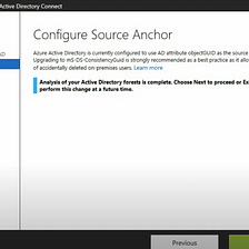 What to use as the sourceAnchor attribute in Azure AD Connect