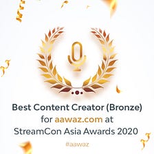 aawaz.com won the podcast content creator of the year award at Streamcon Asia