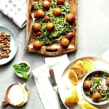 Zoodles with Plant-Based Meatballs